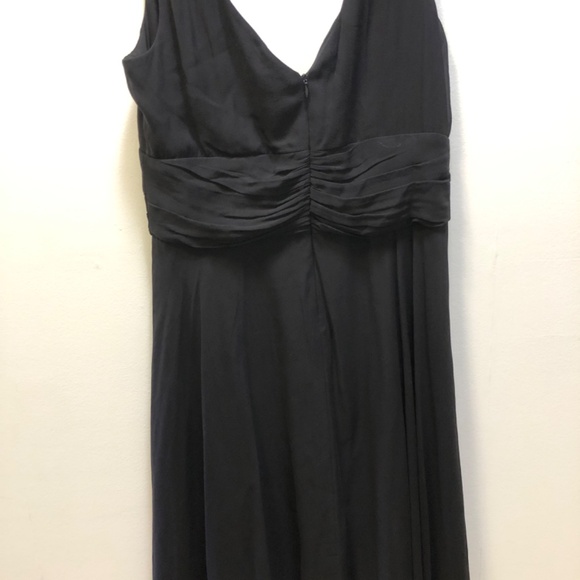 Adrianna Papell Silk Chiffon Dress Black Sleeveless V Size 16 - Picture 3 of 5